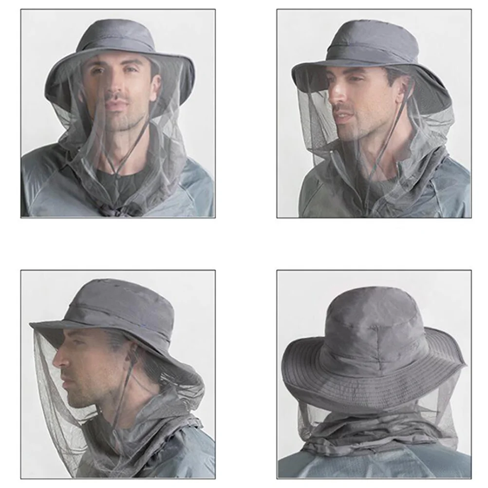 

Sunscreen Hat Dark Grey Breathable Quick Dry Anti-Uv Face Protection For Fishing Hiking Camping Fisherman Bucket Hat