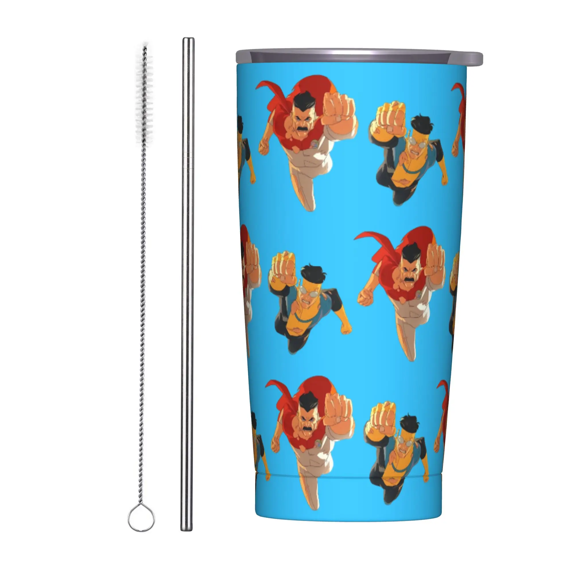 Anime Invincibles Tumbler  Travelist Large Car Mugs Leakproof Cold and Hot Milk Tea Water Bottle