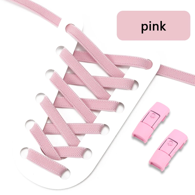 No Tie Schnürsenkel Press Lock Schnürsenkel ohne Krawatten Elastische Schnürsenkel Sneaker Kinder Erwachsene 8MM Verbreiterte flache Schnürsenkel für Schuhe