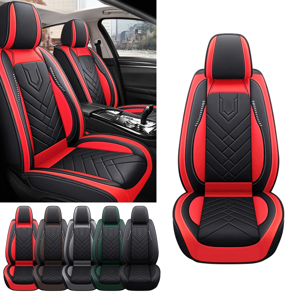 

5 Seats Full Set Deluxe PU Leather Front Rear Car Seat Cover Cushion Protection Universal Anti-scratch Mats Cushion