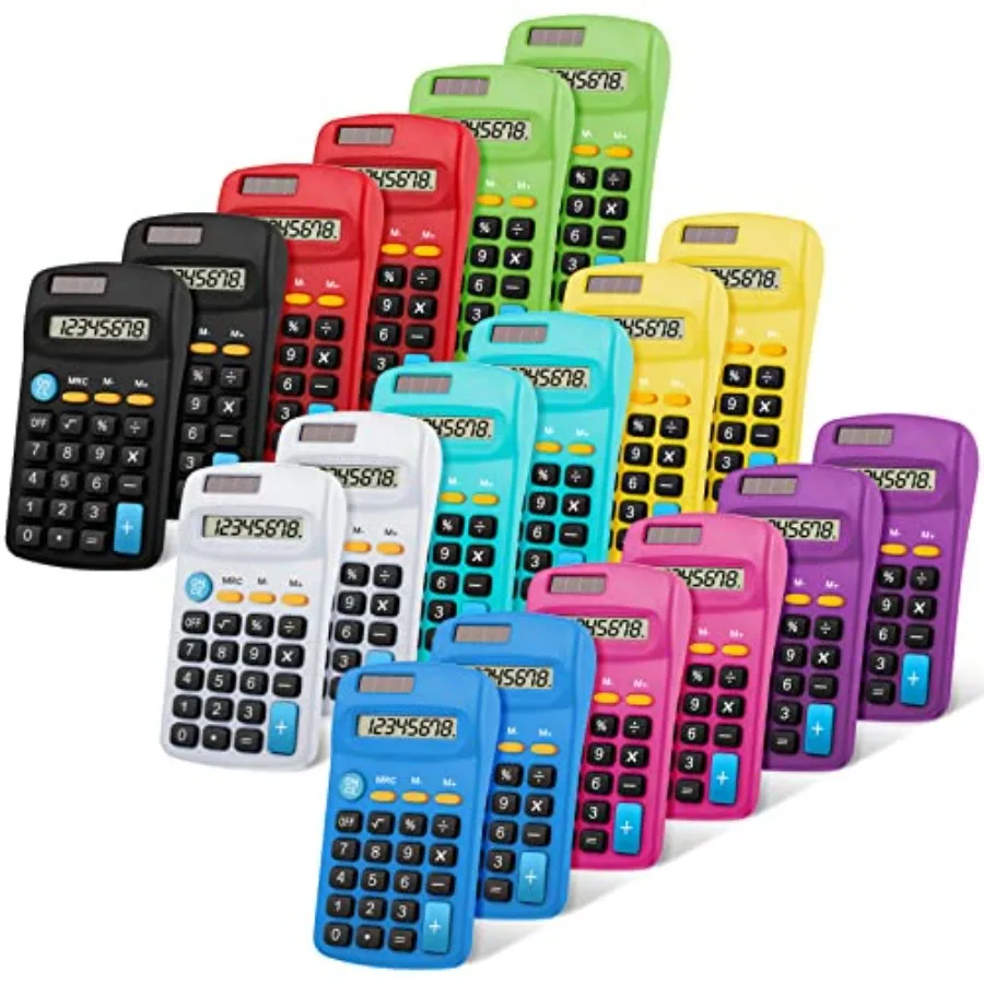 

Pieces Bulk Pocket Size Student Function Calculator Mini Colorful Basic Solar Battery Calculator for Christmas Student School G