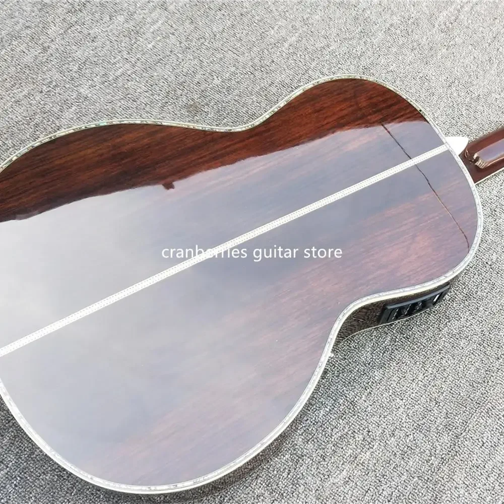 Custom Electric Guitar, Sunburst Color Acoustic Guitar,Ebony Fingerboard,100% All Real Abalone, Free Shipping, 00045 Model