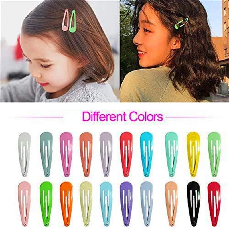 40Pcs/Set Girls Hair Clips Candy Color Dripping Hair Clip Princess Barrette Korean Hairclip Cartoon Headdress Hairpins for Girls