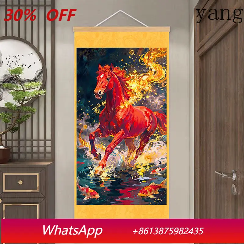 

LH Ma to successfully hang painting living room sofa background wall decoration mural