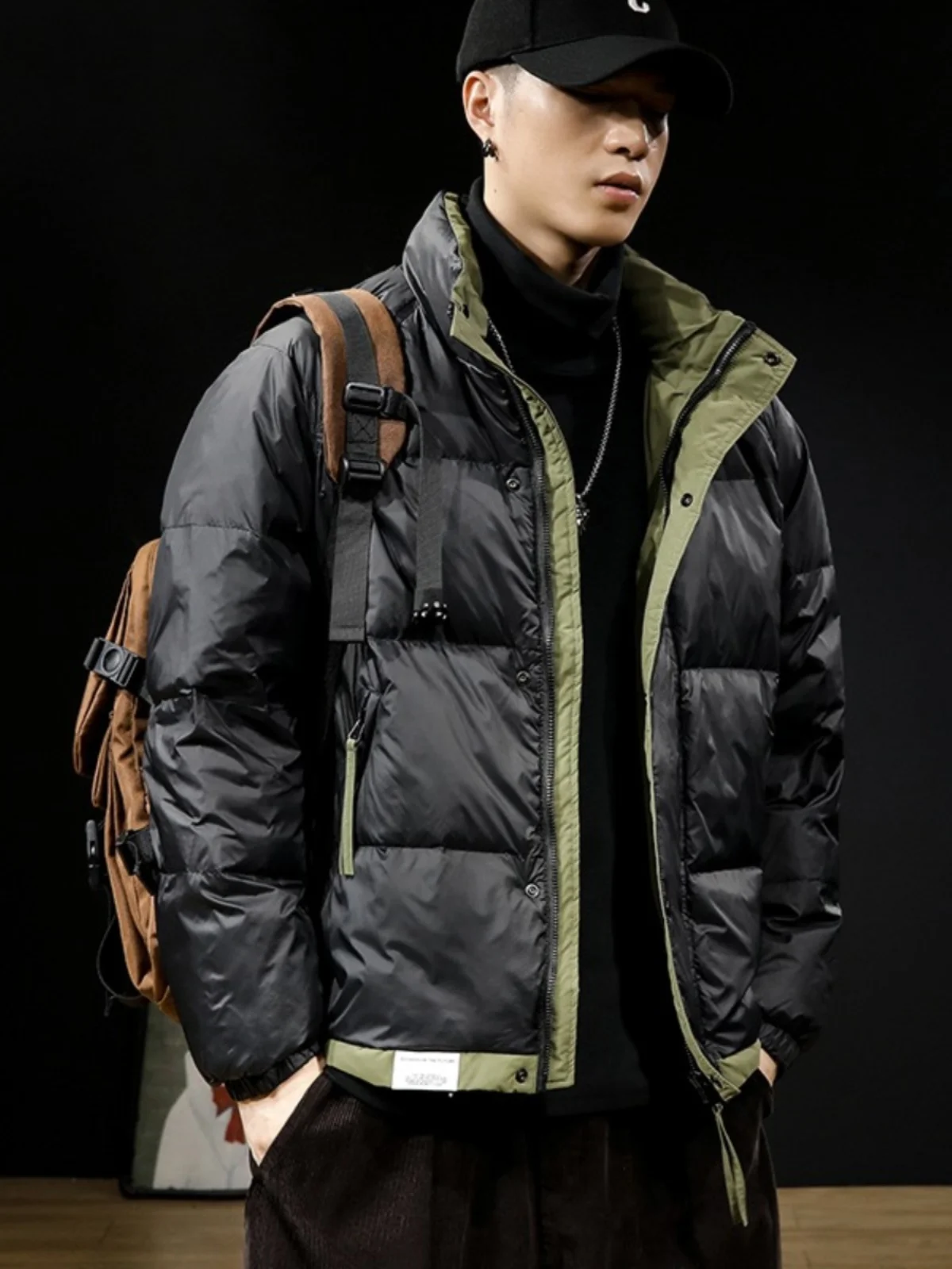 

Casual Cotton Jaet Men's 2024 Sle Retro Trendy Brand Cut Label Cool Leisure Cotton Clothes Zipper Closure Thiened Warmth