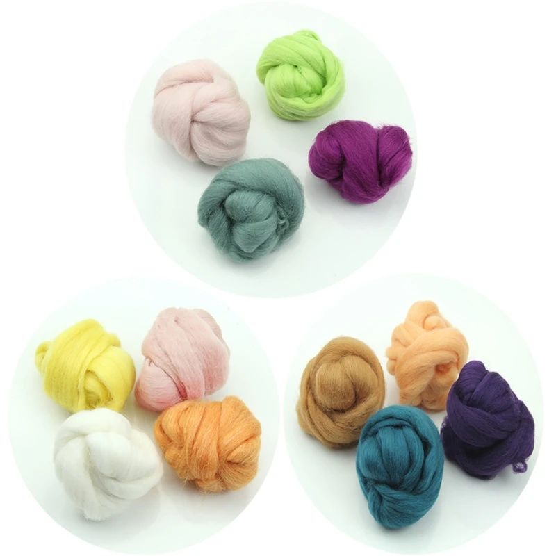 Fashion Wool Corriedale Needlefelting Top Roving Dyed Spinning Wet Felting Fiber Scarf Shaw Knitting Crafts Supplies