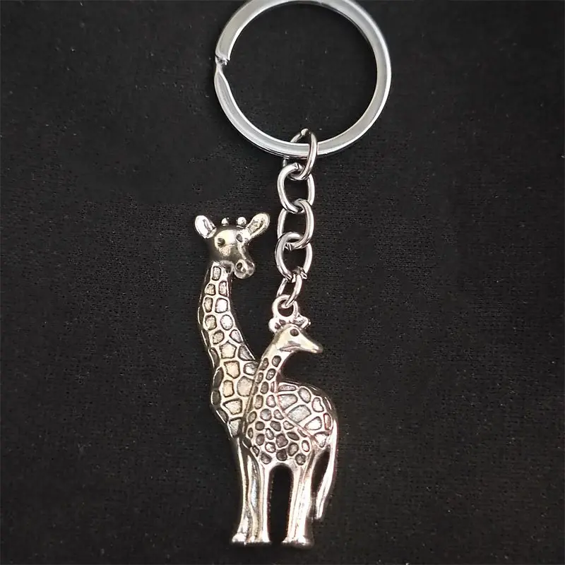 1 portachiavi giraffa, giraffa madre giraffa bambino, portachiavi animale carino, ciondolo zaino da donna uomo accessori fai da te