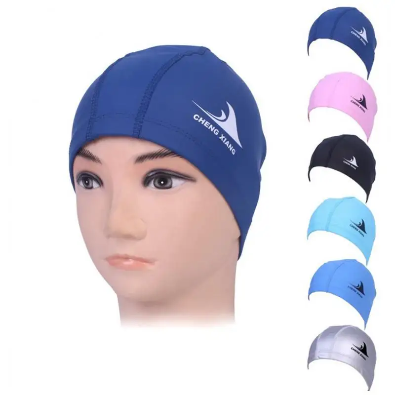 High Elastic PU Waterproof Swimming Cap Free Size Flowers Printed Nylon Headscarf Long Hair Swimming Sports Cap For Men Women