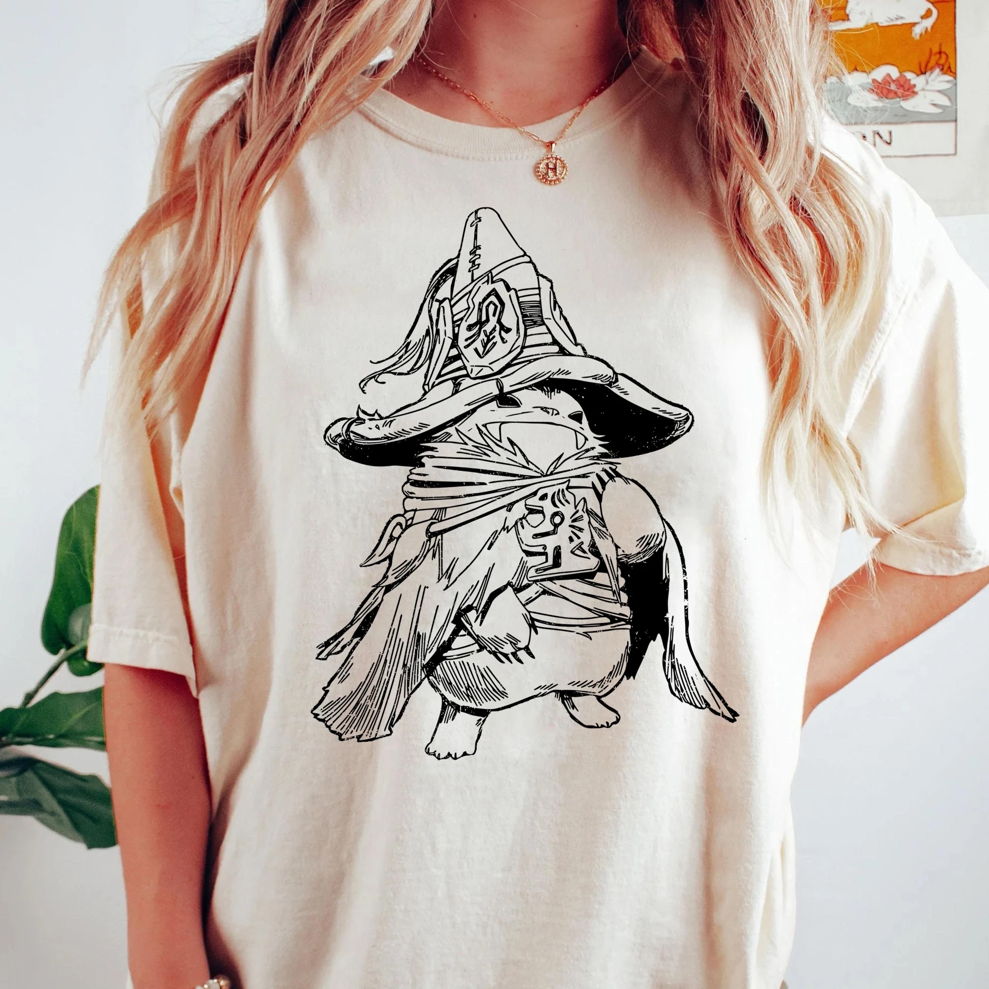 Rove WudWud Monster Hunter Wilds Printed Women's T-shirt Spring/Summer Fashion Trend Pure Cotton Top Unisex Short Sleeve T-shirt