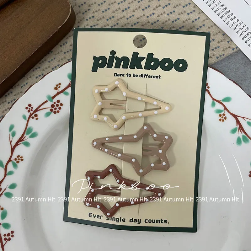 

3pcs/set New Korean Hair Clips Girls Polka Dot Barrettes for Children Cute Geometric Hairpins Versatile Sweet Hair Accessories