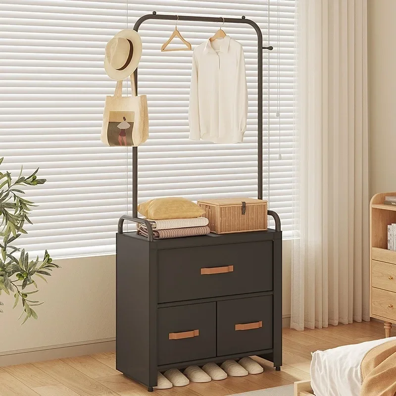 Floor-to-ceiling hanger Home bedroom Coat rack Multi-layer drawer Dust-proof storage cabinet Integrated drying rack