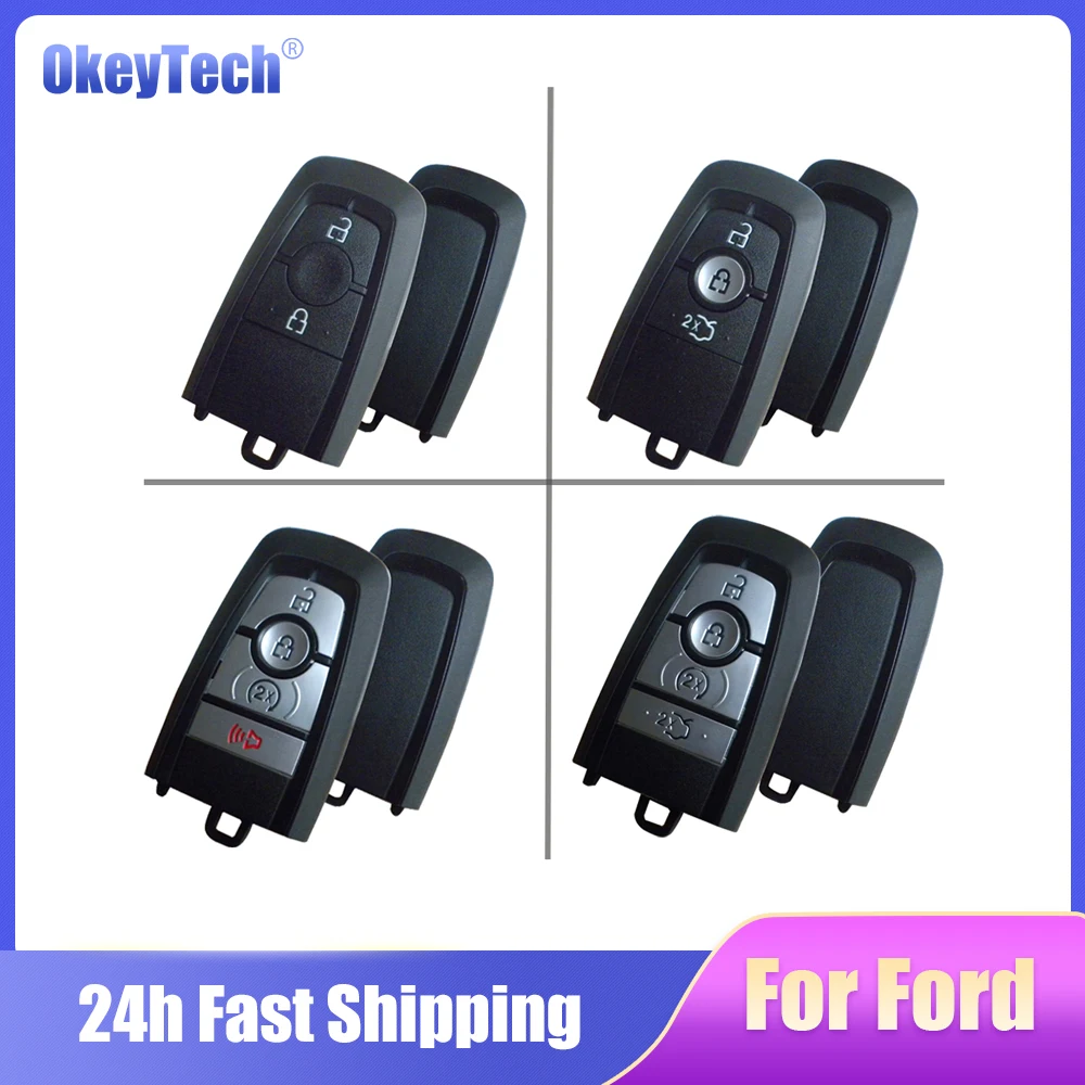 OkeyTech-Smart Caso Shell Chave do carro remoto, substituição Keyless para Ford Borda, Explorer, Expedição, Fusão, Mondeo, Cartão Promixity