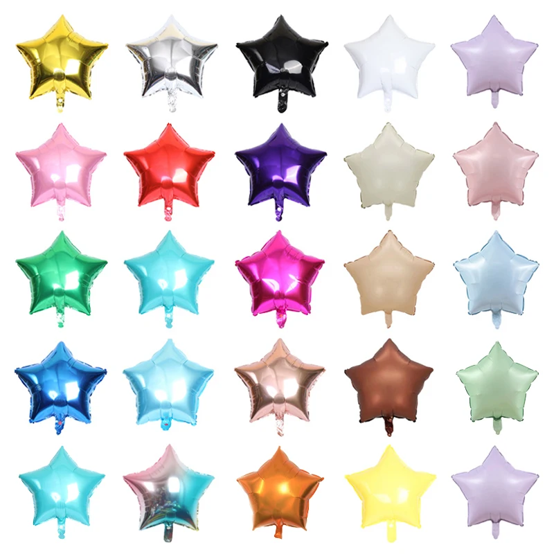 5/10 Stück 18 Zoll Gold Silber Fünfzackiger Stern Folien-Heliumballons Hochzeit Babyparty Geburtstag Party Dekoration Luftballons