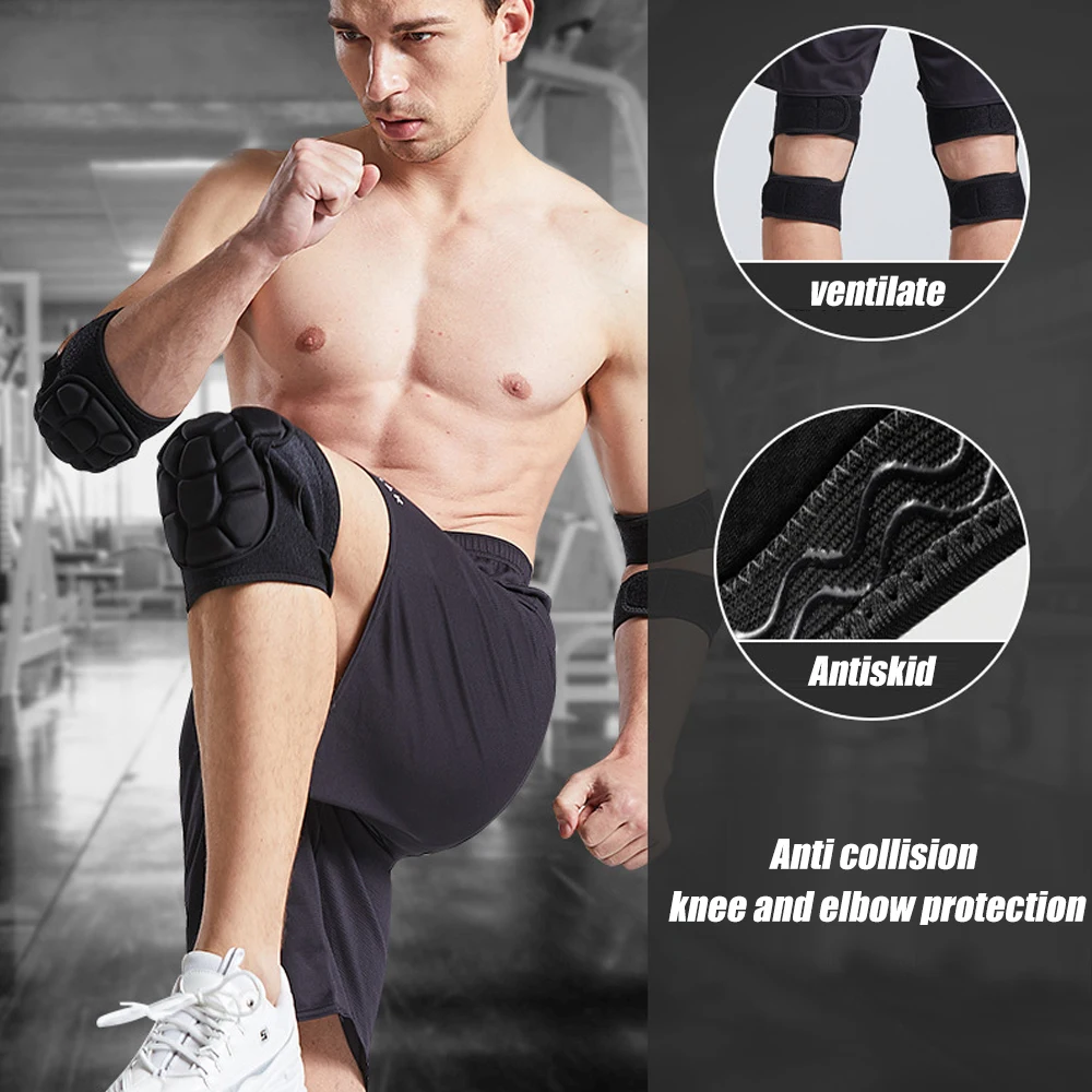 1 Pair Knee Pads & Elbow Pads Set, Protective Gear for Cycling, Snowboarding,  Extreme Sports, Brace Support for Men Women