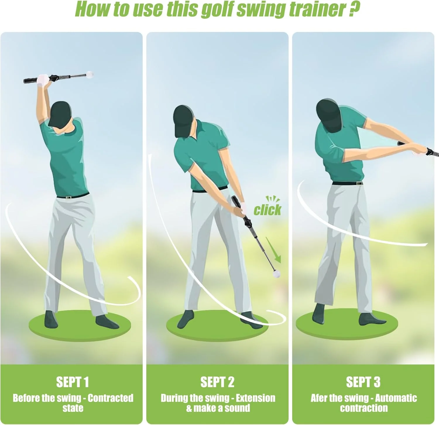 Golf Swing Extend Practice Club golf beginner left-hand voice swing posture auxiliary training rod
