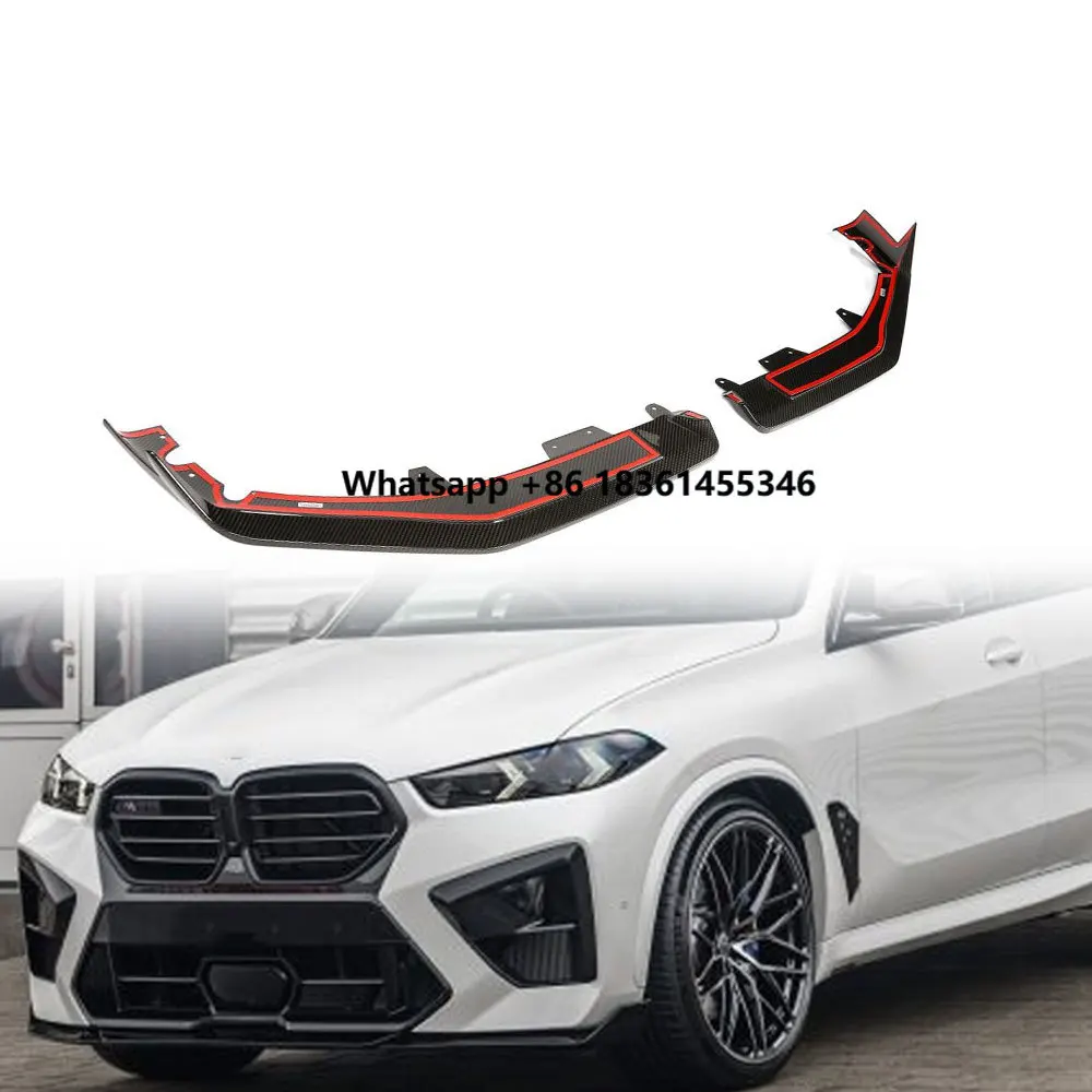 

for X5M LCI 2023-2024 2 Pieces Carbon Fiber F95 LCI Front Lip Splitters