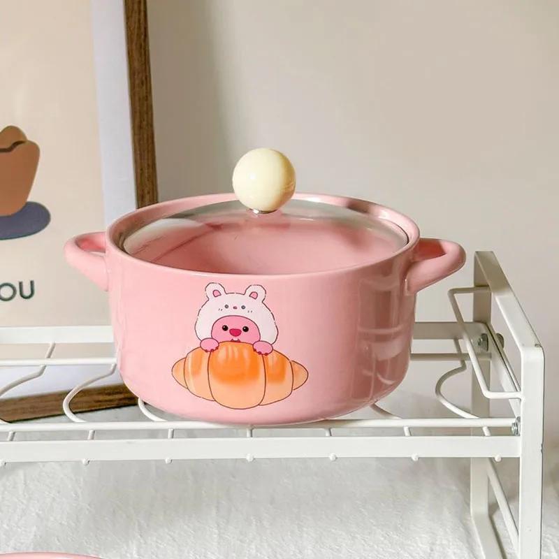 850ml Cute Zanmang Loopy Ceramics Instant Noodle Bowl Cartoon Anime Korean Style Student Dormitory Soup Bowl Kawaii Girl Gifts