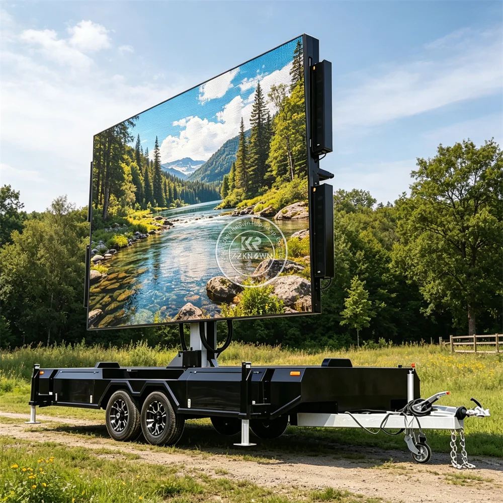 High Resolution Outdoor Mobile LED Advertising Trailer Digital Billboard Screen Trailer For Exhibition And Event Use