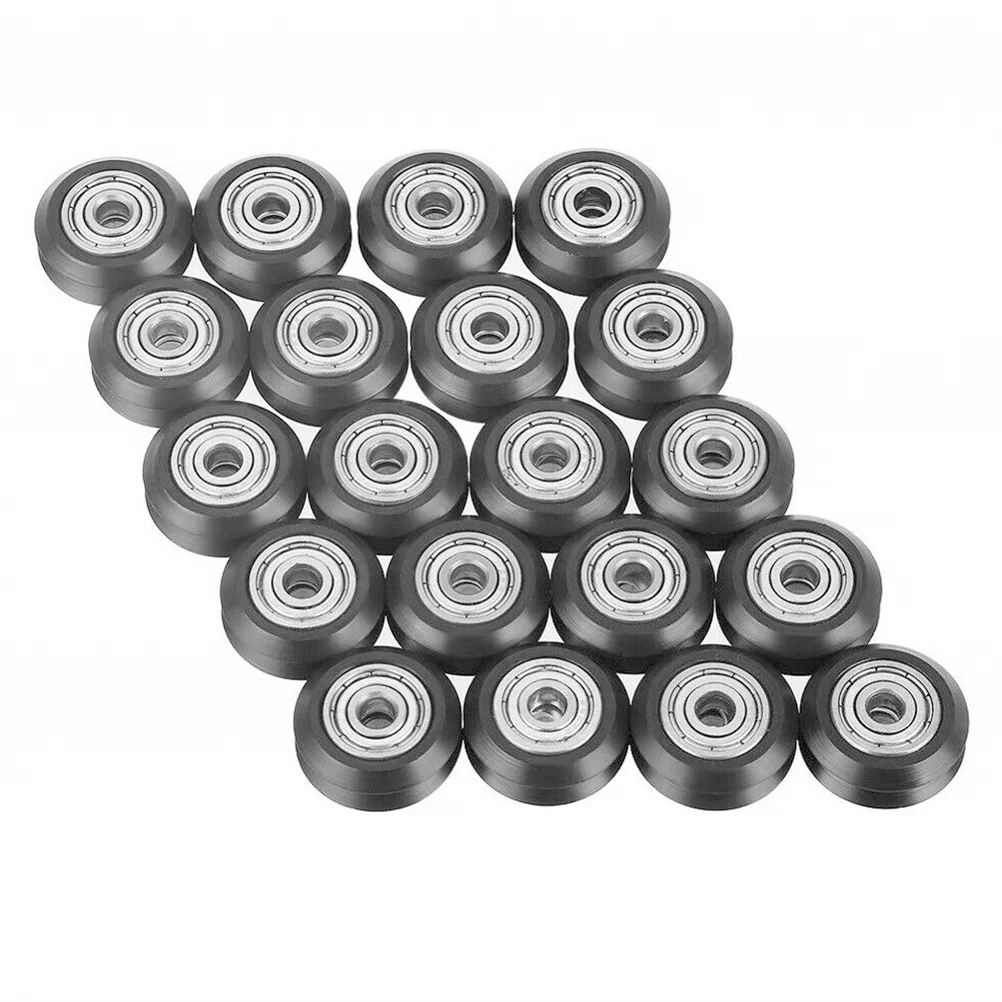 

12Pcs 3D Printer Plastic Wheel Passive Pulley Gear Round Roller 5Mm Inner Hole Double Ball Bearing Replacement