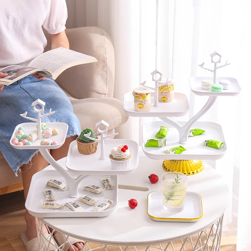 Creative Multi-Layer Fruit Plate Living Room Home Fruit Tray Tea Table Decoration for Snacks