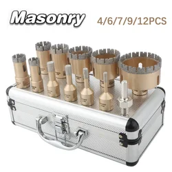 4/6/9/12Pcs Diamond Dry Drill Bit Set M14 Thread Brazed Diamond Drilling Core Bit Tile Ceramic Marble Granite Porcelain Hole Saw