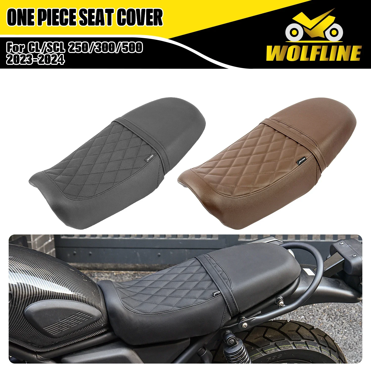 

WOLFLINE 2-Up Seat Pad Rider Passenger Saddle Cushion for Honda CL250 CL300 CL500 SCL250 SCL300 SCL500 2023-2024