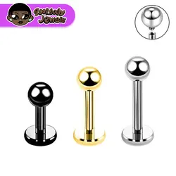 10pc ASTM-F136 Titanium Tragus Piercing 18G 16G 14G Labret Stud Lip Rings Piercing Oreja Cartilage Earring Labret Body Jewelry