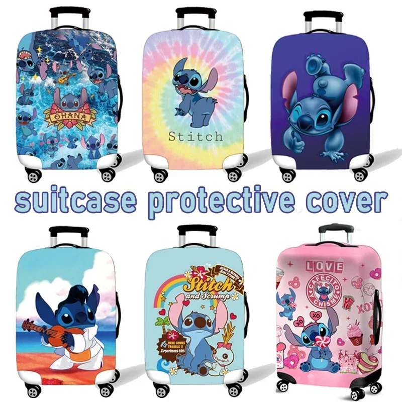 Disney Anime Stitch Luggage Protective Cover Zipper Suit for 18-20 Inch Bags Suitcase Covers Trolley Cover Travel Accessories