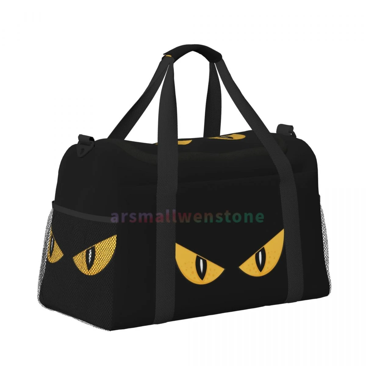 Evil Yellow Eyes Travel Duffel Bags Personalized Weekender Bag with Shoulder Strap Sport Gym Yoga Luggage Bag