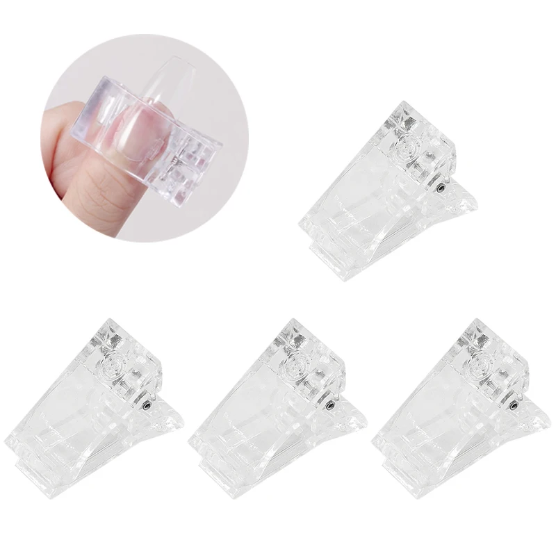 4/8/10Pcs Klar Nagel Clips Kristall Form Halter Verlängerung Formen Gel Styling Nagel Tipps Clip Nail art Salon Liefert Maniküre Werkzeuge