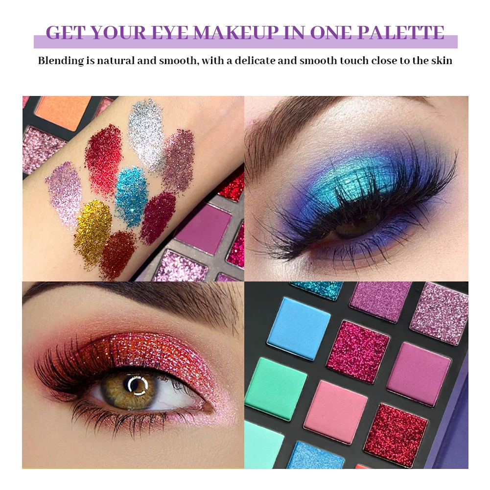 72 Color Glitter Eyeshadow Palette Brightening Glitter Shimmer High Gloss Eye Shadow Palette Makeup Cosmetics