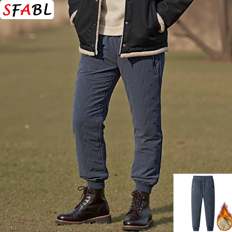Winter-Thermo-Wärmehose, Lässige Herrenhose, Winddichte, Warme, Gefütterte Ski- und Schneehose für Männer, Neue Dicke Fleece-Hose für Herren
