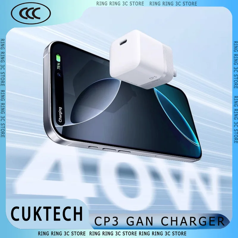 

CUKTECH CP3 30 Вт GaN Зарядное устройство 40 Вт MAX Быстрая зарядка Зарядное устройство для мобильного телефона со складной вилкой Адаптер CCC GaN Оригинальное настольное зарядное устройство
