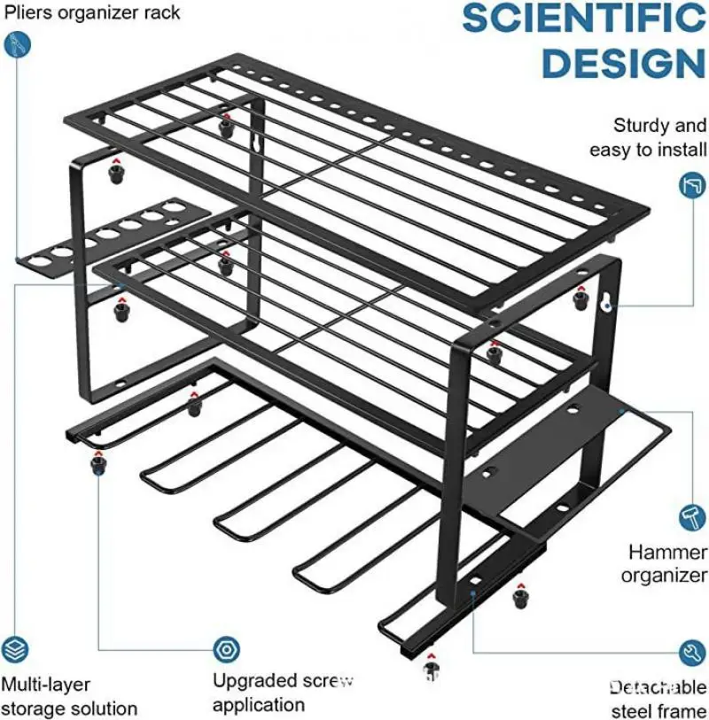 Power Tool Rack Heavy Duty Tool Storage shelves Electric Drill Holder Wall Mount Tools Organizer rack Workshop Garage tool Shelf