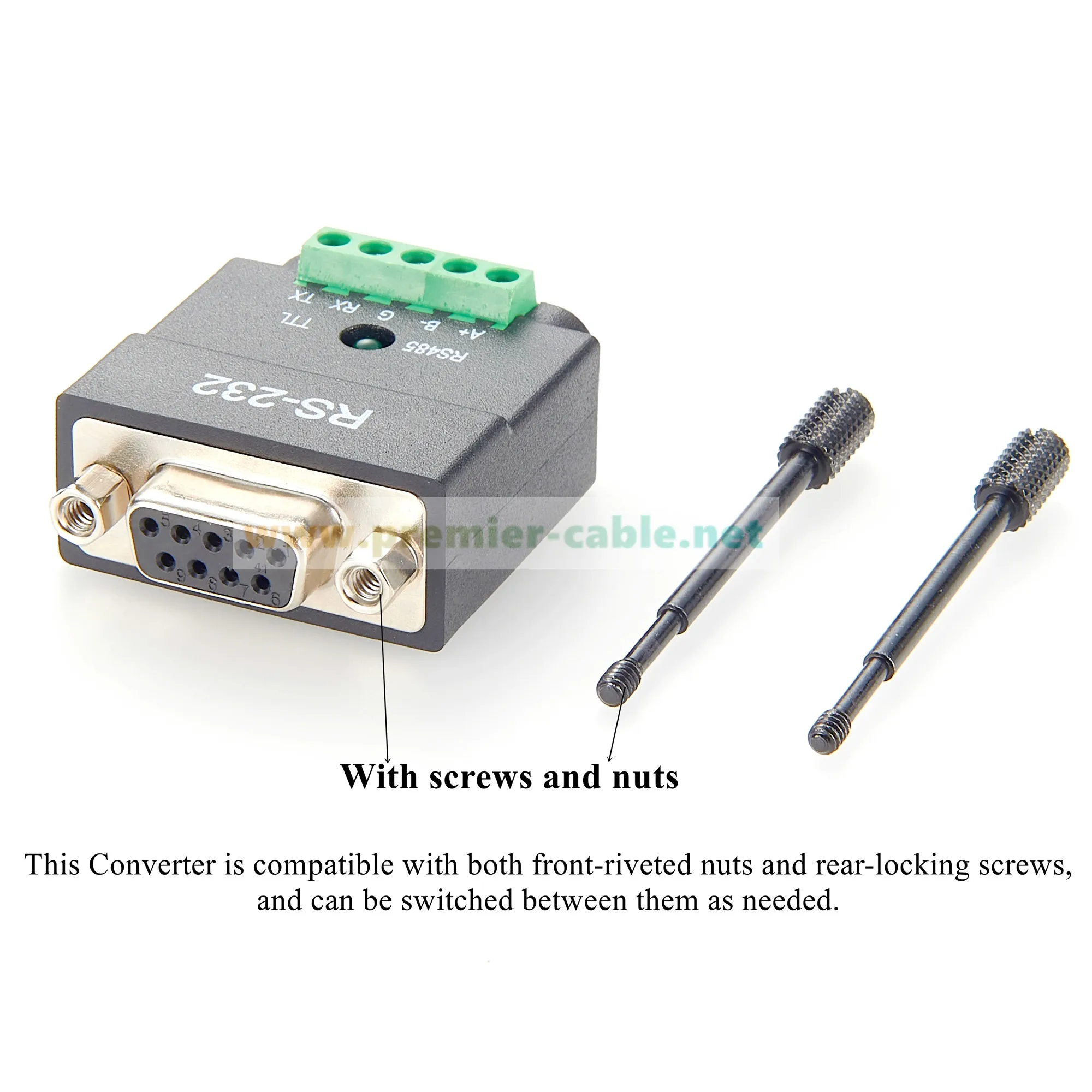 RS232 to RS485 TTL 2-in-1 Converter D-Sub 9Pin DB9 Female To 5pin Terminal Block RS232 to TTL RS232 to RS485 Serial Adapter