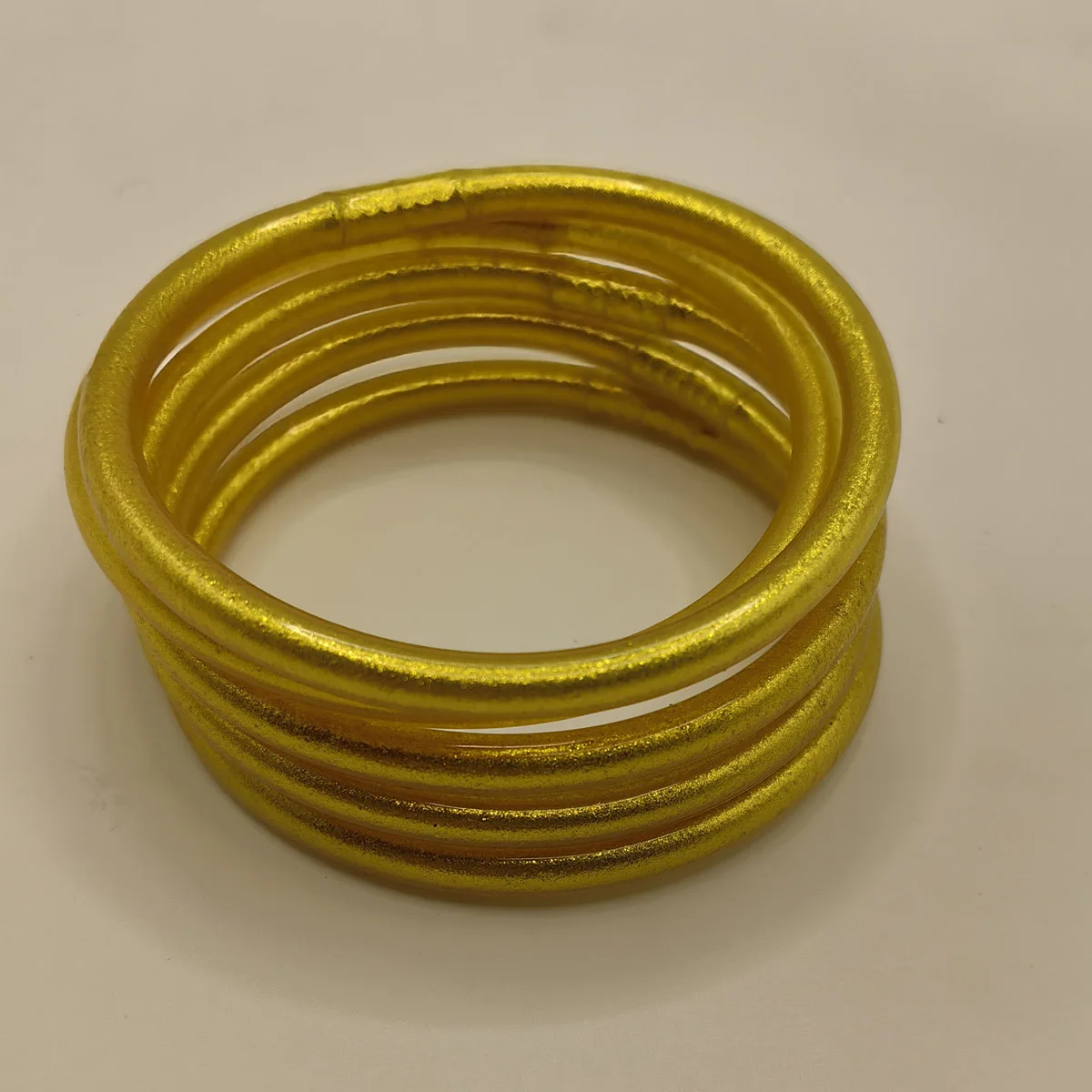 5 unids/set pulsera de textura metálica pulsera de gelatina para mujer pulsera de fiesta impermeabilizante de playa