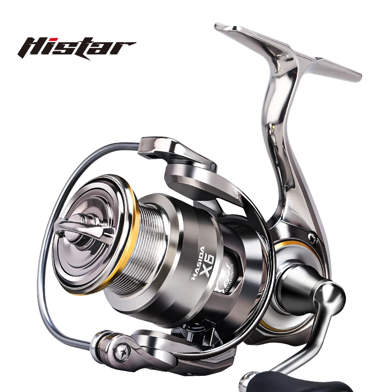 HISTAR X6 High Ratio 6+1 BB Long Casting 5.2:1 Metal Body 4kg Drag Power Professional light lures Spinning Fishing Reel