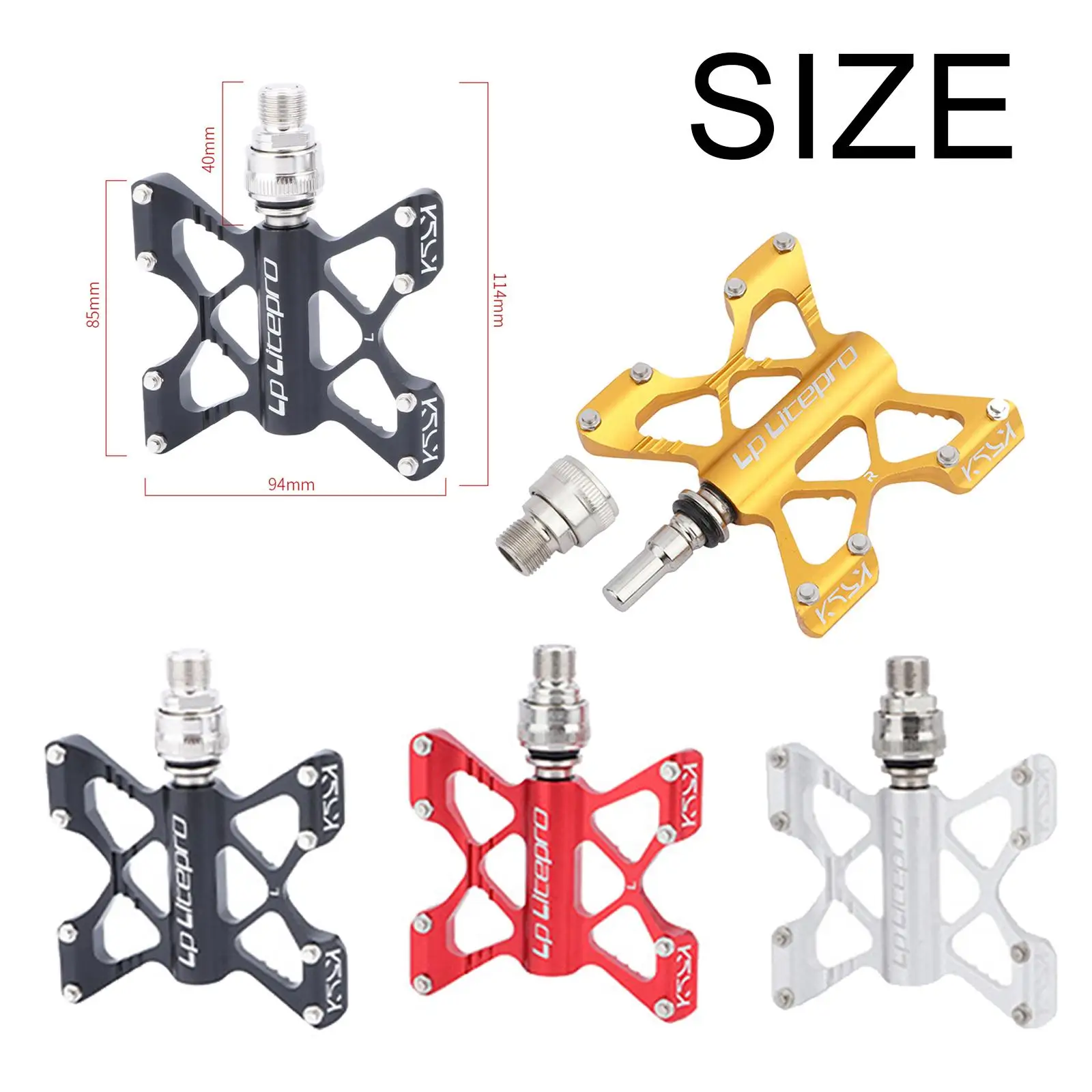 QUAD LOCK Aluminum Alloy Ultralight Bike Flat Platform Pedals Anti-Slip Folding Sealed Bearing 9/16 inch