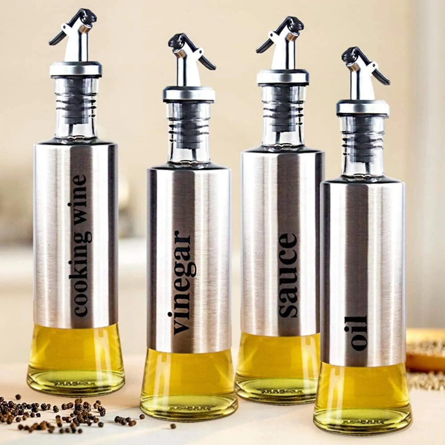 

AB15-8 Pieces Oil Stopper Pourer,Leakproof Bottle Pourer,Olive Oil Leakproof Spouts,With Dust Cap,For Oil,Olive Oil