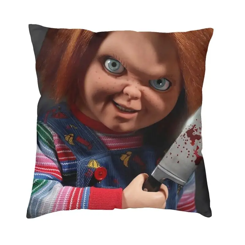 Chucky Doll Child's Play TV Series Horror Pillow Case 45x45cm Home Decorative Fashion Cushions for Sofa Square Pillowcase