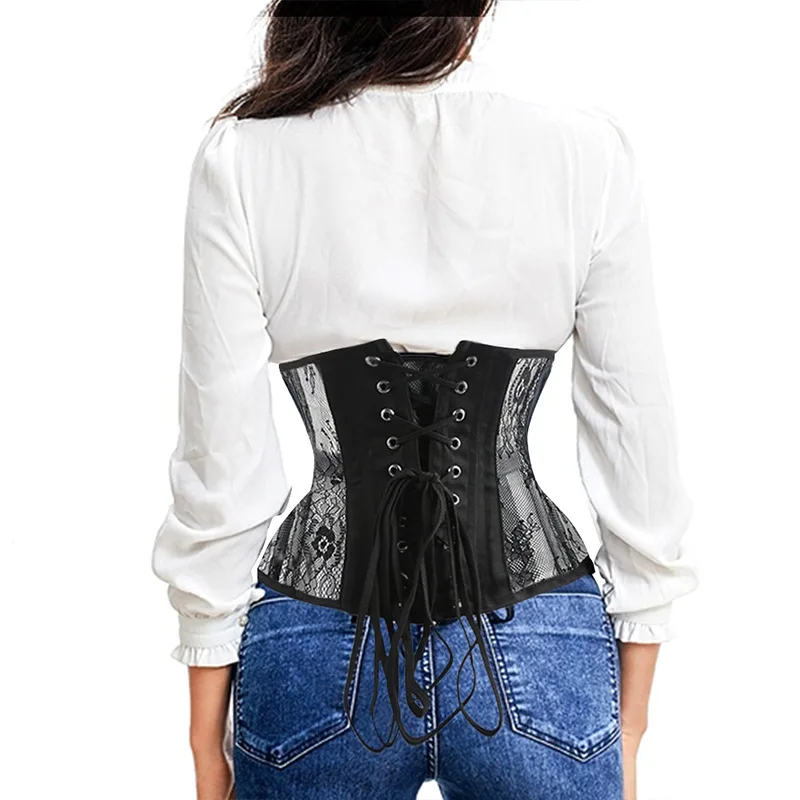 Woman Corset Lace Breathable Fishbone Waistband Female Outer Wear Summer Palace Corset Hourglass Waistband Shapewear