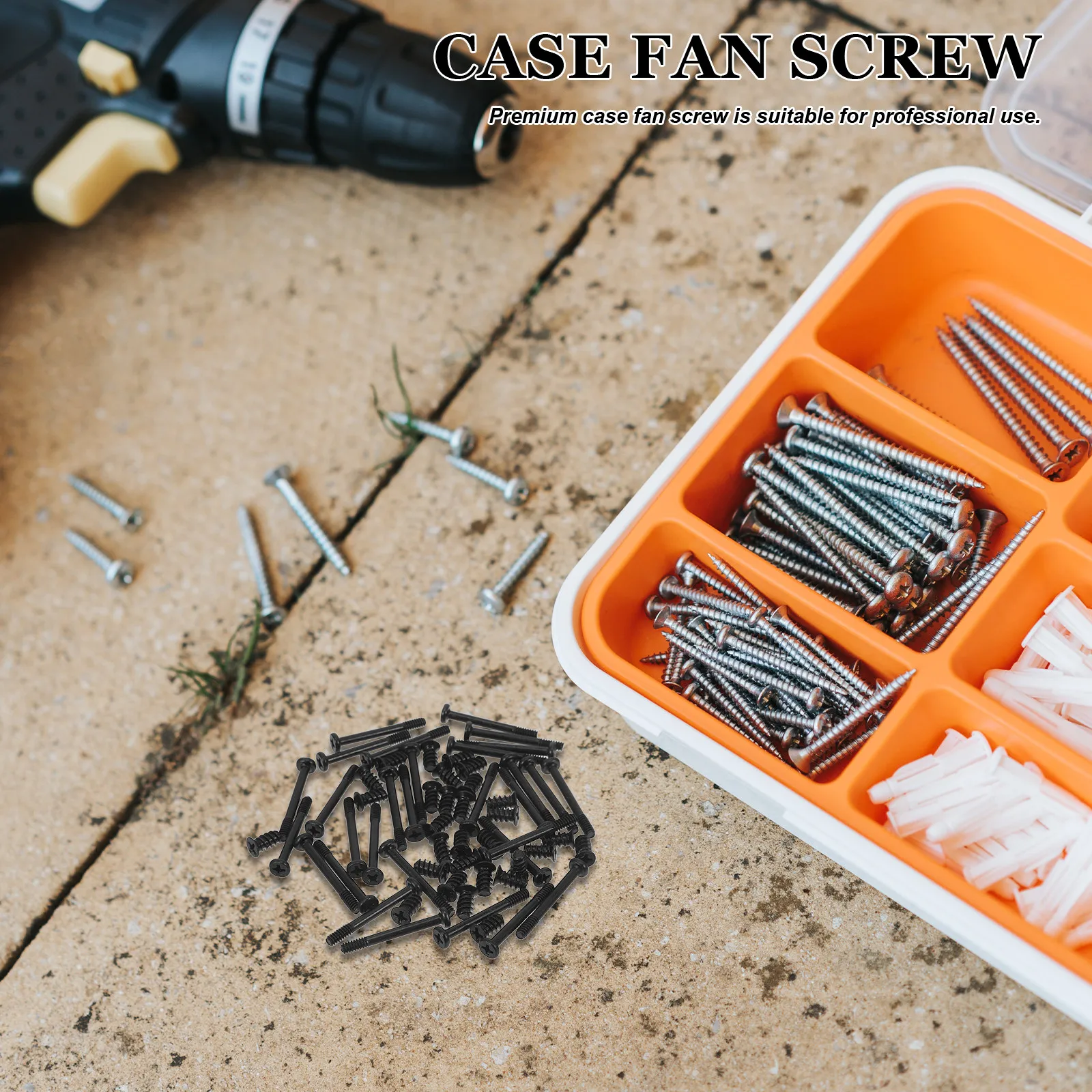 60Pcs Case Fan Screw Set Black Flat Head Self Tapping 30 Long Screws 30 Short Universal Screws for Pc Cooler Fans