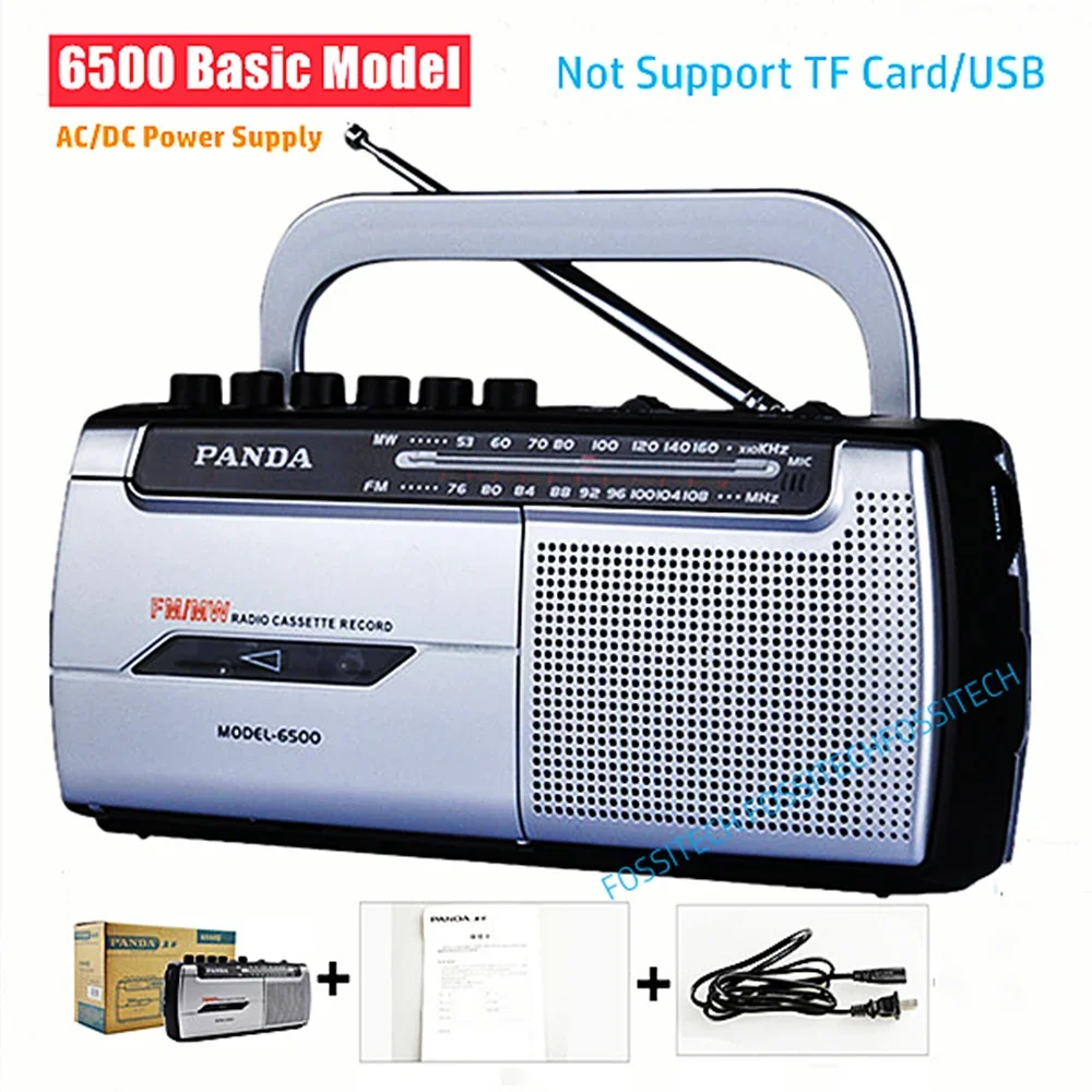 PANDA 6500 Cassette Tape Recorder FM/AM Radio Player with Built-in Microphone for Language Learning Suitable for Students And El