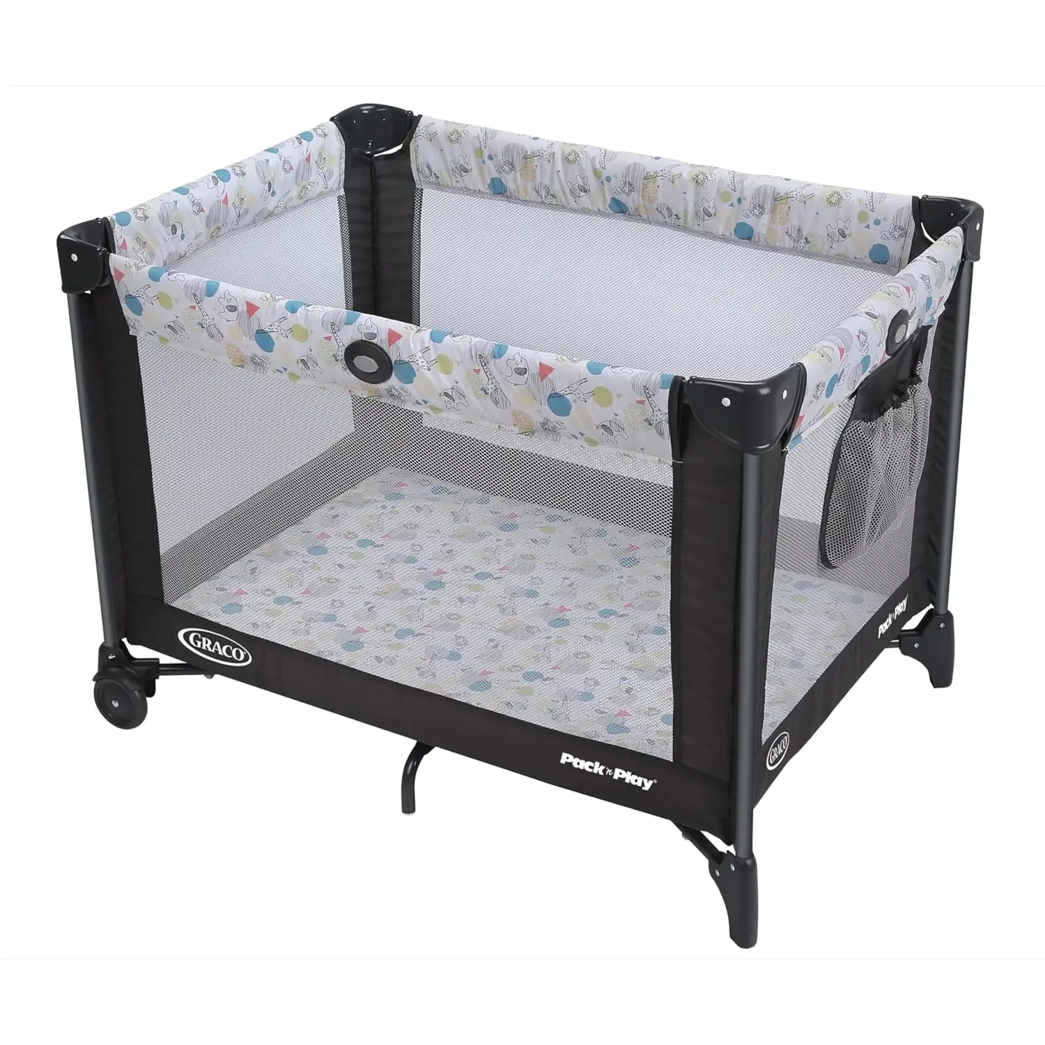 Pack And Play Portable Playard, Push Button Compact Fold, Carnival