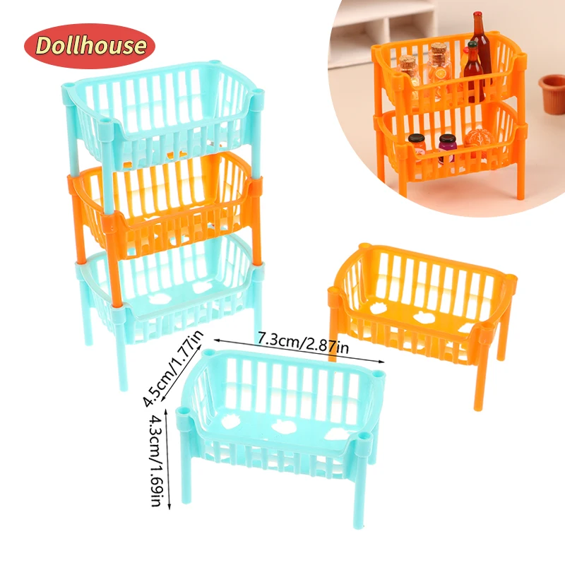 5Pcs 1/12 Dollhouse Mini Stackable Storage Baskets Model Dollhouse Furniture Decoration Dolls House Kitchen Decor Accessories