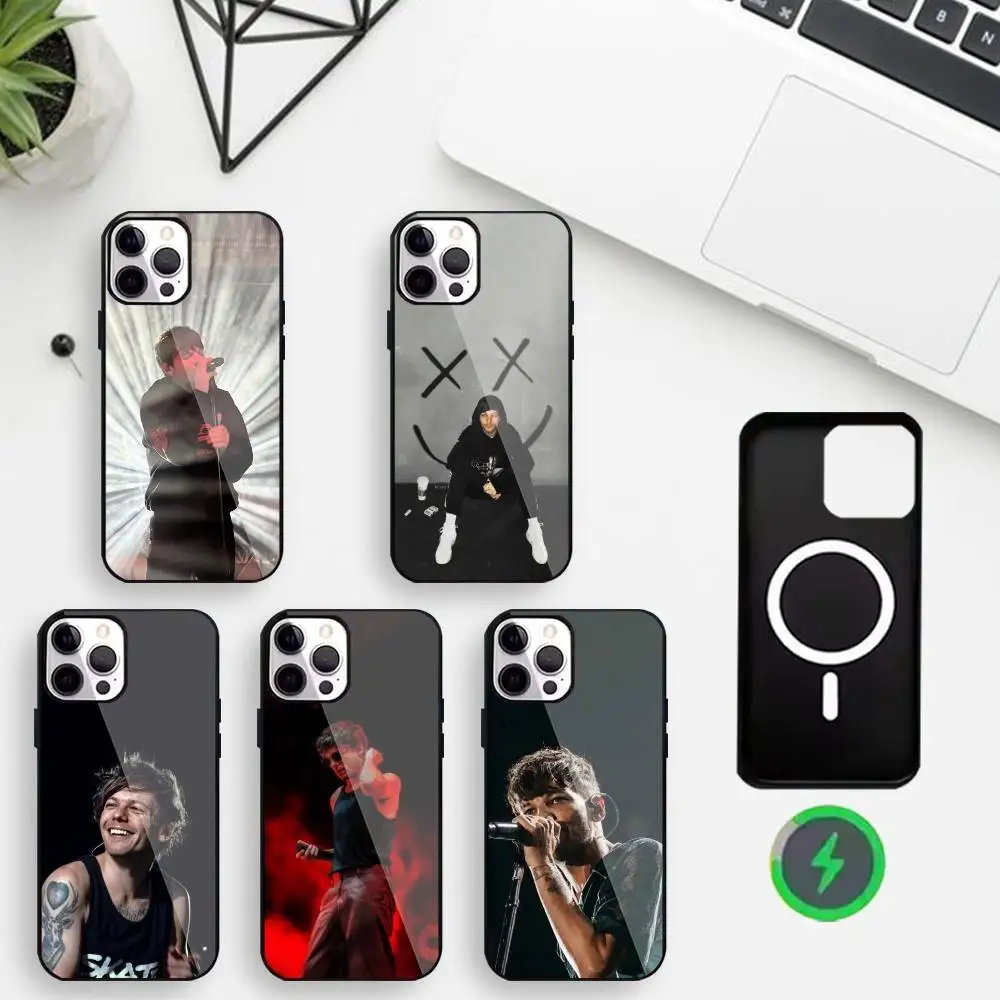 

Louis Singer T-Tomlinson Phone Case For iPhone17,16,15,14,13,12,11 Max Black Wireless Charging Protecitve Cover