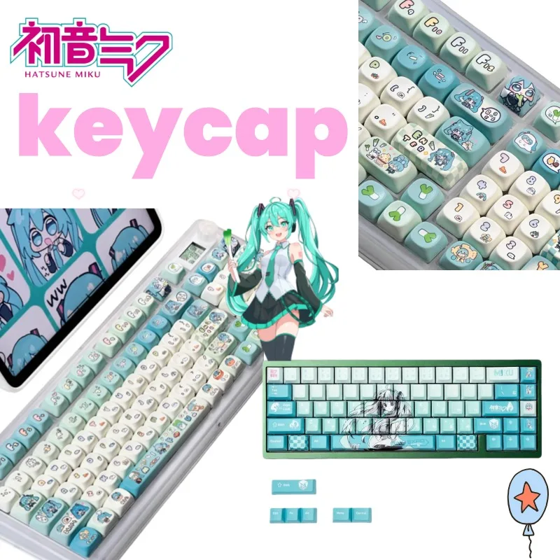 

Креативные колпачки для клавиш Hatsune Miku с высоким содержанием персонажей мультфильмов аниме, милые и привлекательные персонализированные колпачки для клавиш, подарок на день рождения