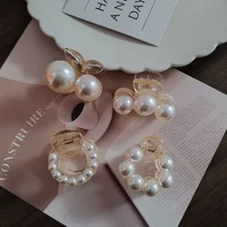 Pearl Geometric Hair Claw Clips for Women Girls Cute Hairpin Crab Headband Hair Washface Accessories Headwear Ornament