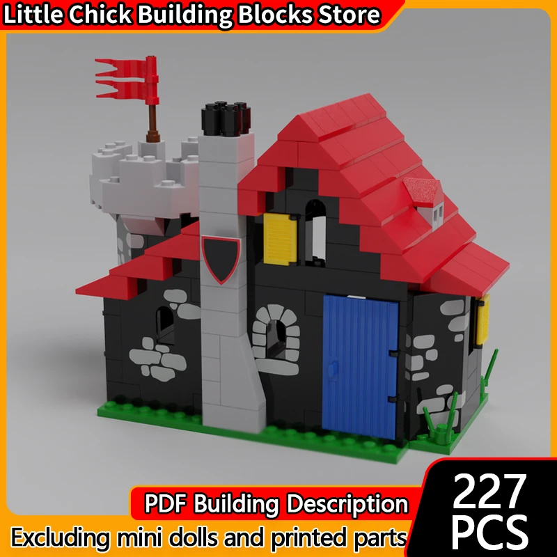 

Средневековый замок, модель MOC, строительные кирпичи, маленький каменный кирпич, паб, модульная технология, детские праздничные подарки, сборные игрушки, костюм