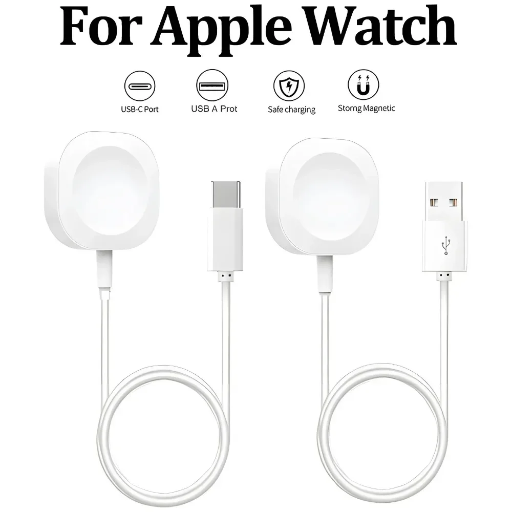 شاحن مغناطيسي لكابل شحن iWatch شحن لاسلكي محمول لساعة Apple iWatch Series 10/9/8/7/6/SE/SE2/5/4/3/2/1